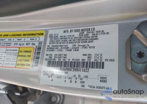 2017 Ford Fusion Se z USA, uszkodzony, nr VIN 3FA6P0H72HR411022
